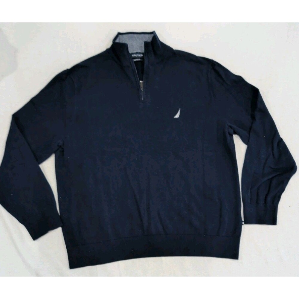Navtech by Nautica Sweater Men's Large Navy Blue 1/4 Zip Pullover